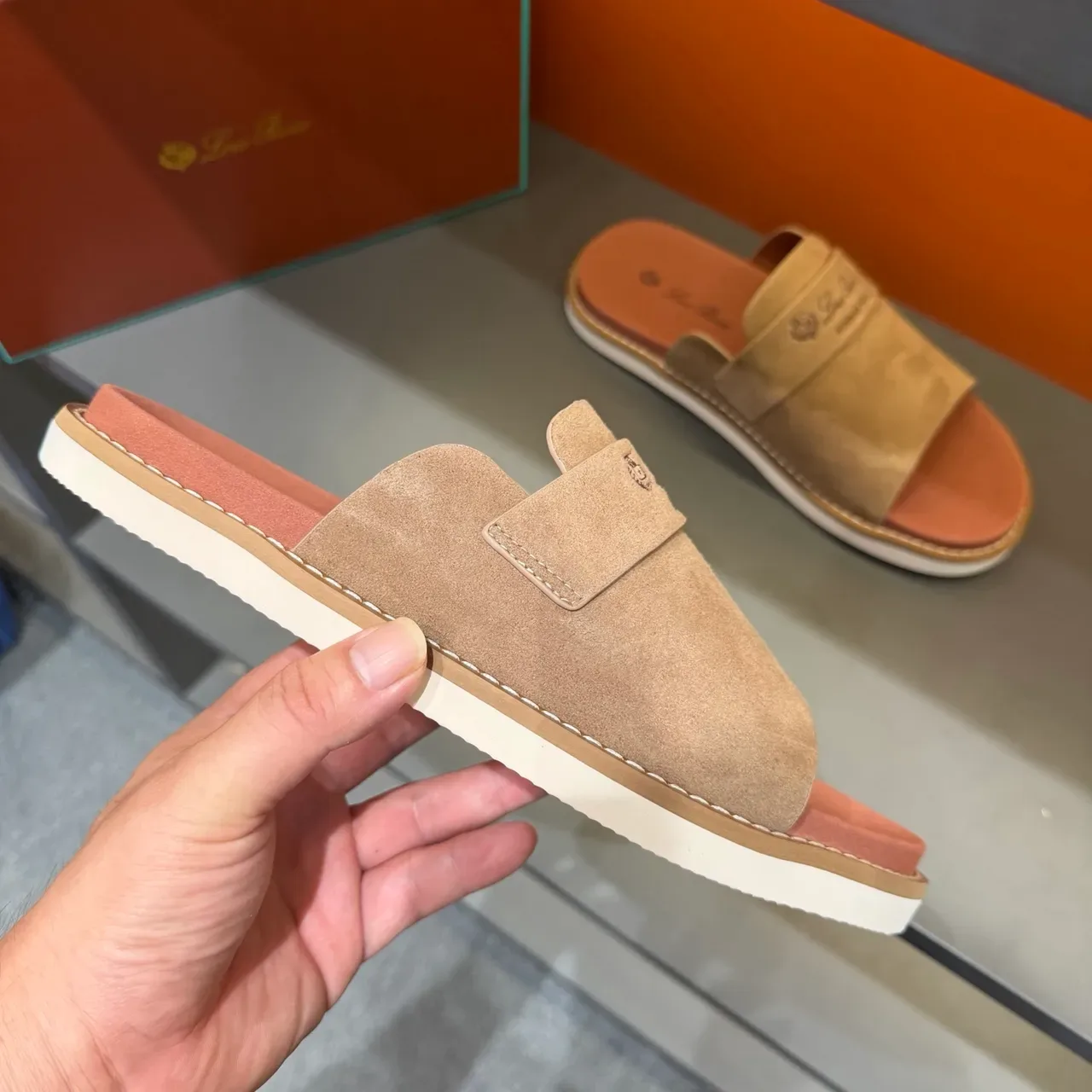Loewe Summer Walk Suede Slide Slippers 12