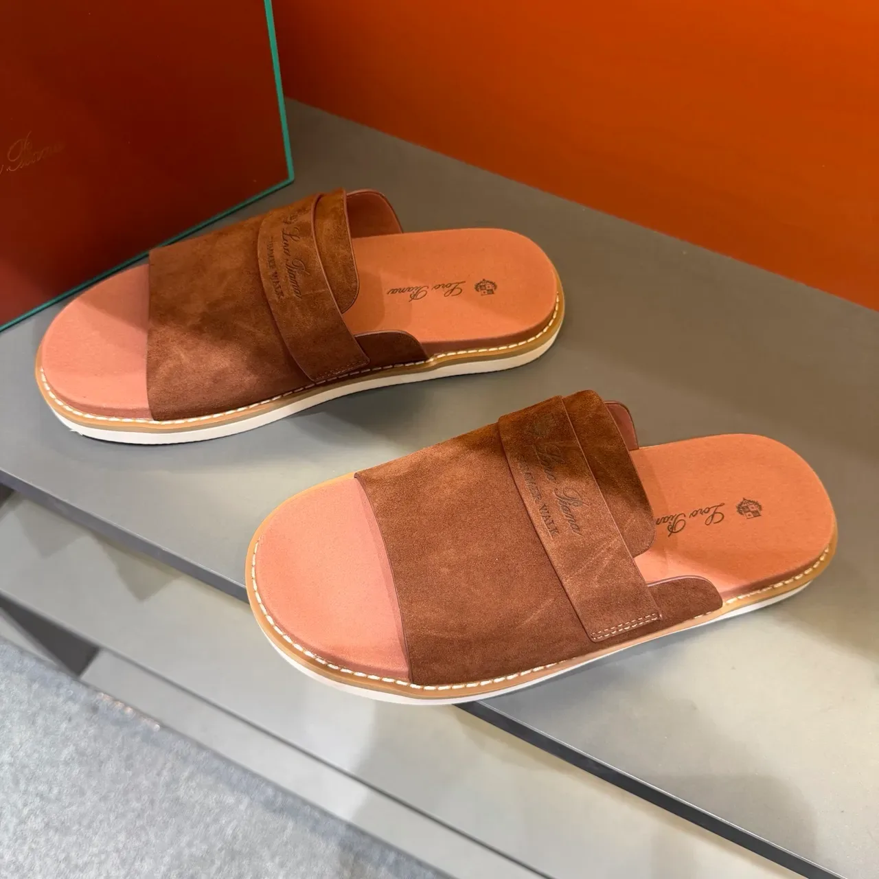 Loewe Summer Walk Suede Slide Slippers 14