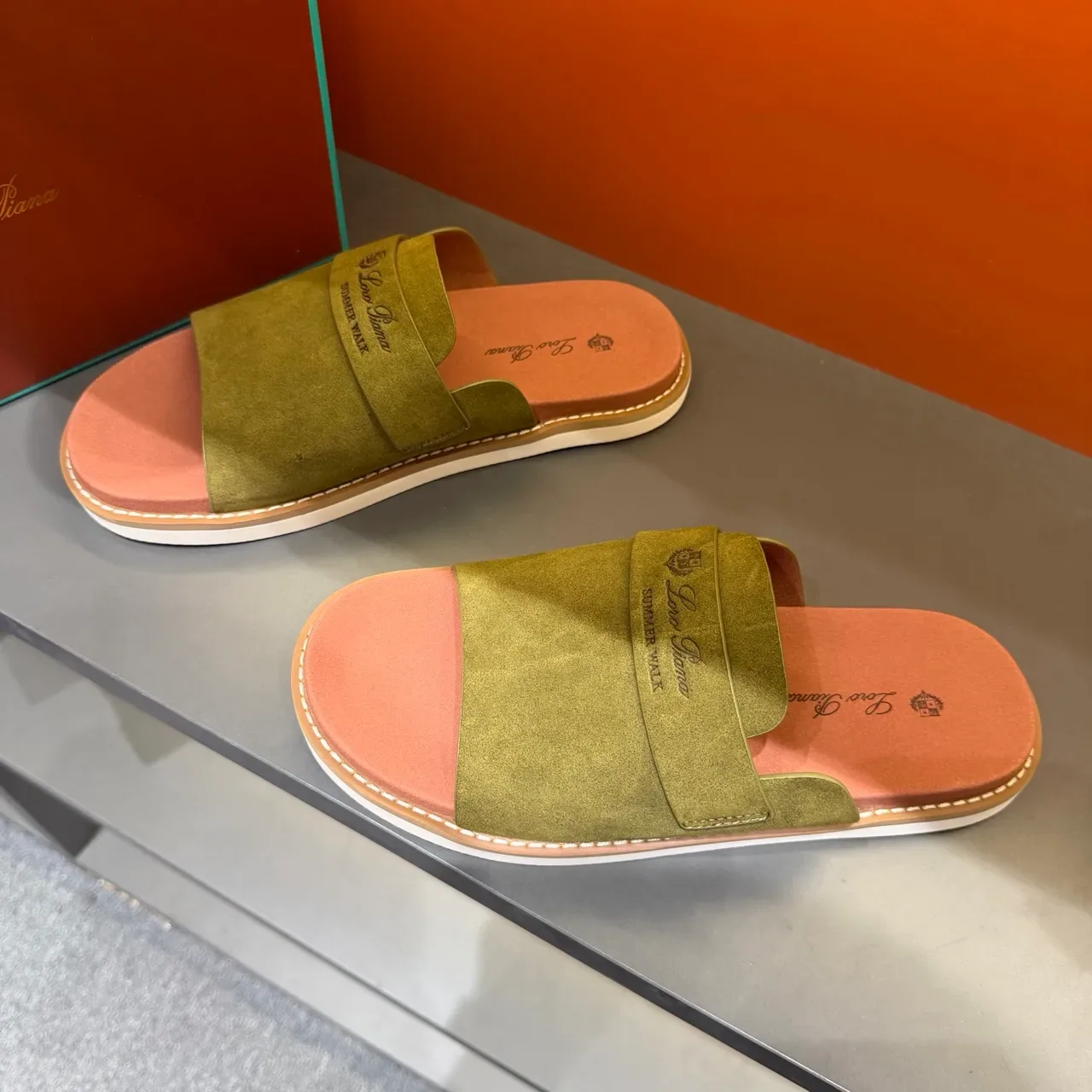 Loewe Summer Walk Suede Slide Slippers 15