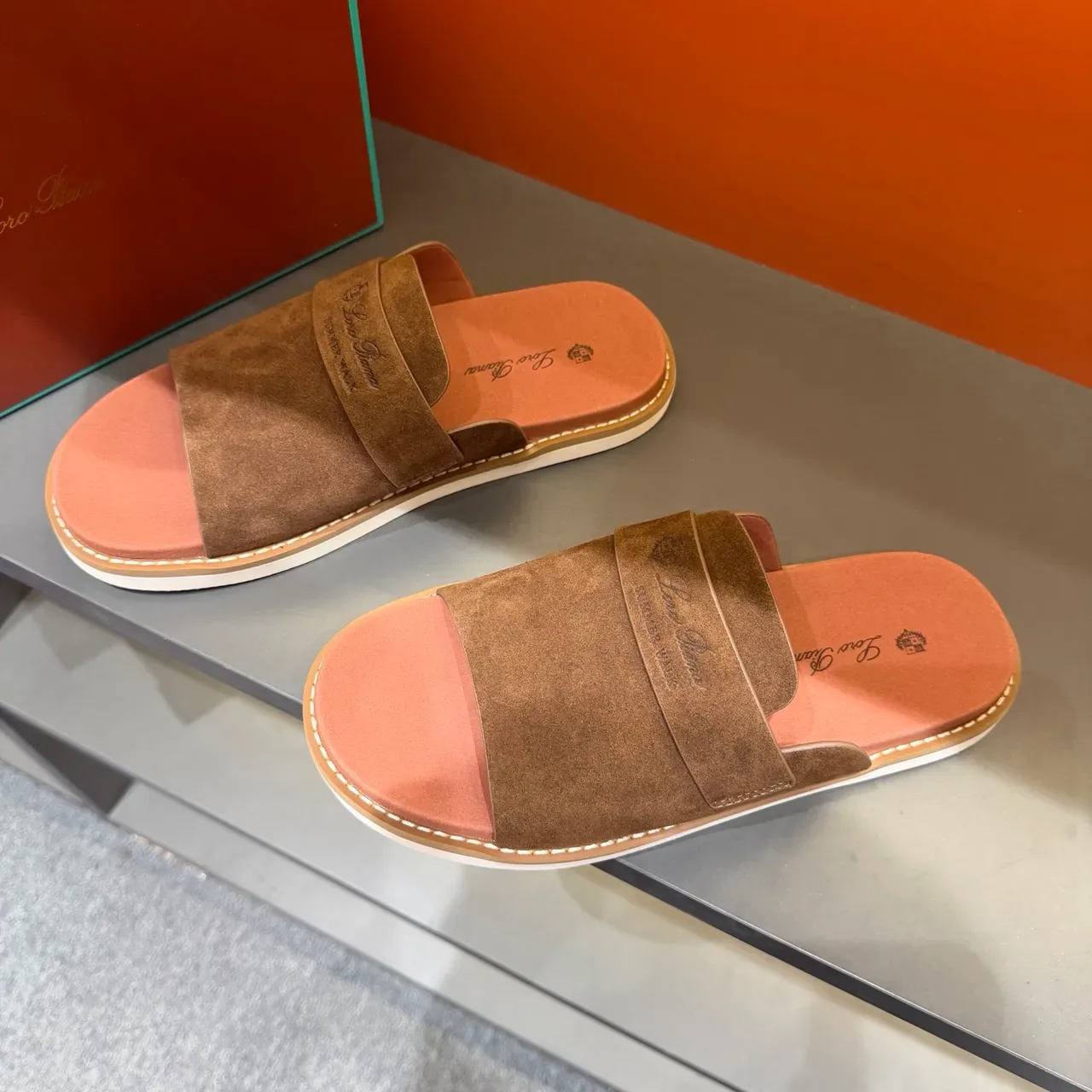 Loewe Summer Walk Suede Slide Slippers 17