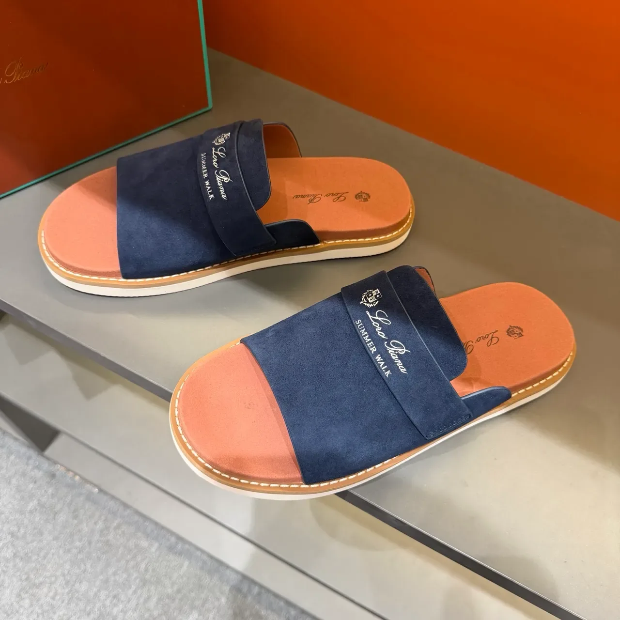 Loewe Summer Walk Suede Slide Slippers 18
