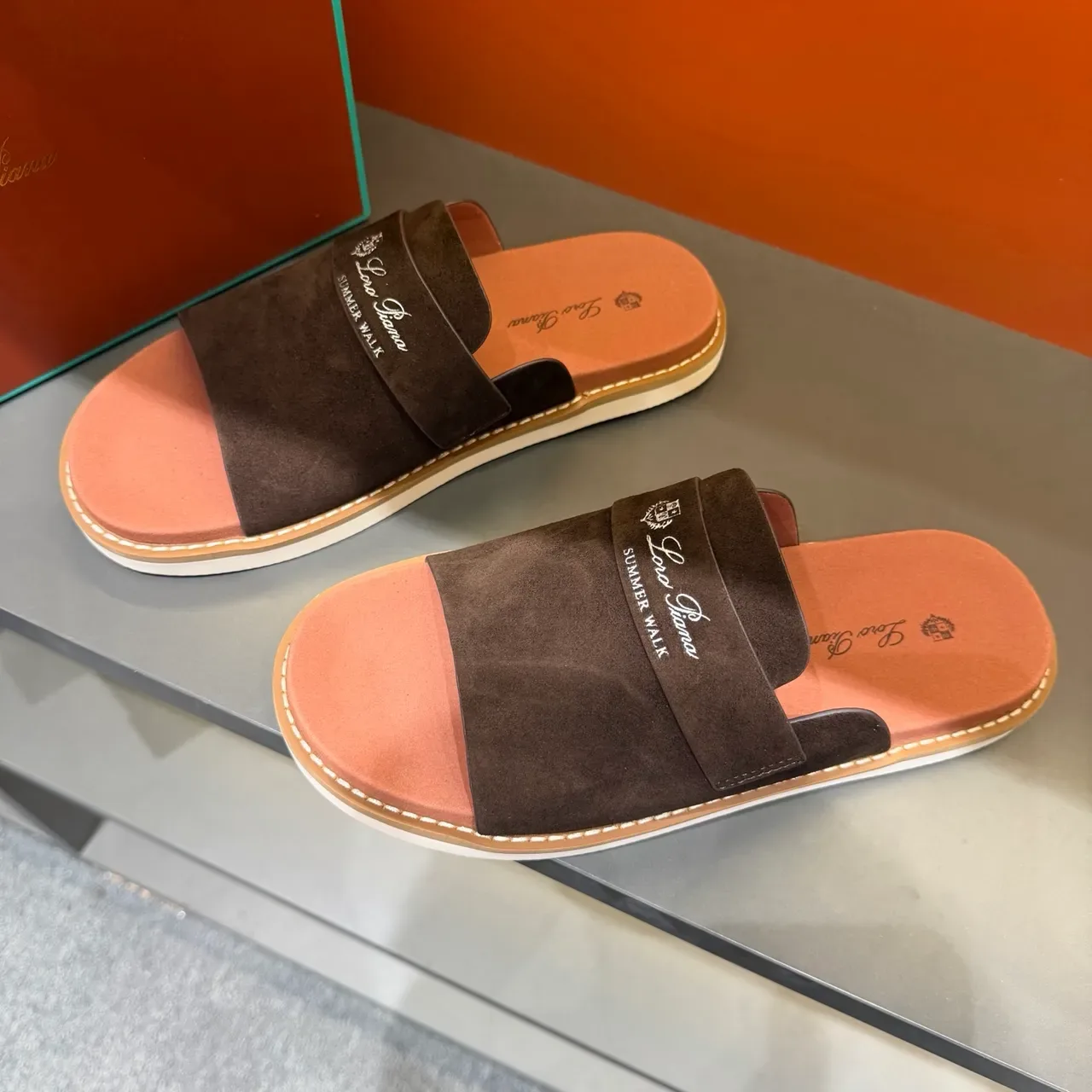 Loewe Summer Walk Suede Slide Slippers 20