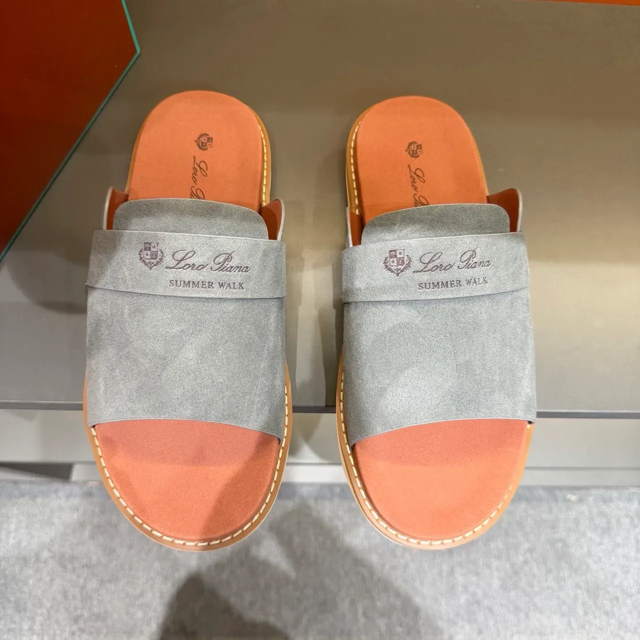 Loewe Summer Walk Suede Slide Slippers 24
