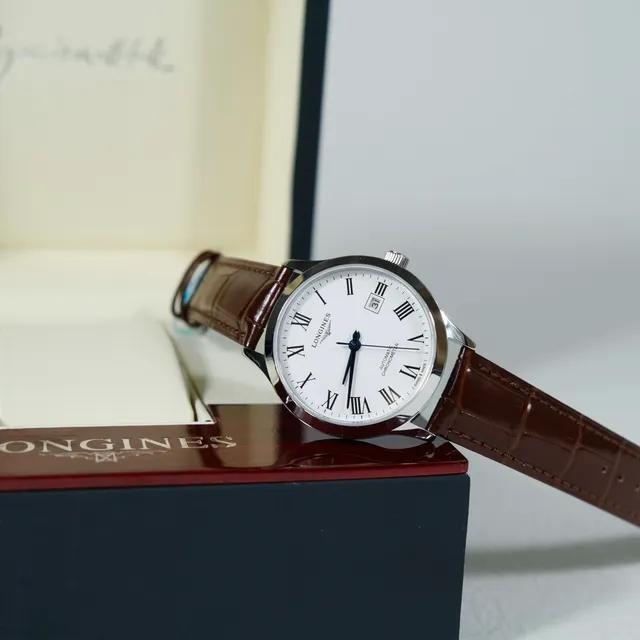 Longines Brown White Classic Dress Roman Numeral Dial Mechanical Watch 3