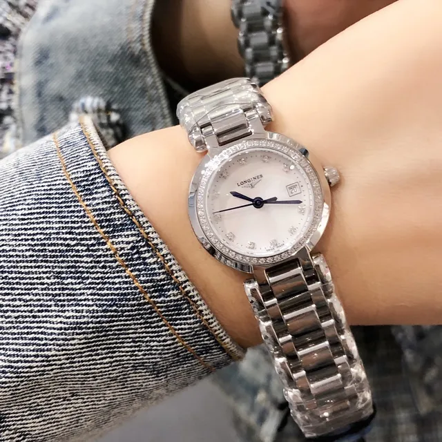 Longines Diamond-Bezel Mother-of-Pearl Dial Quartz Watch 3