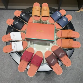 Loro Piana Summer Walk Leather Slipper