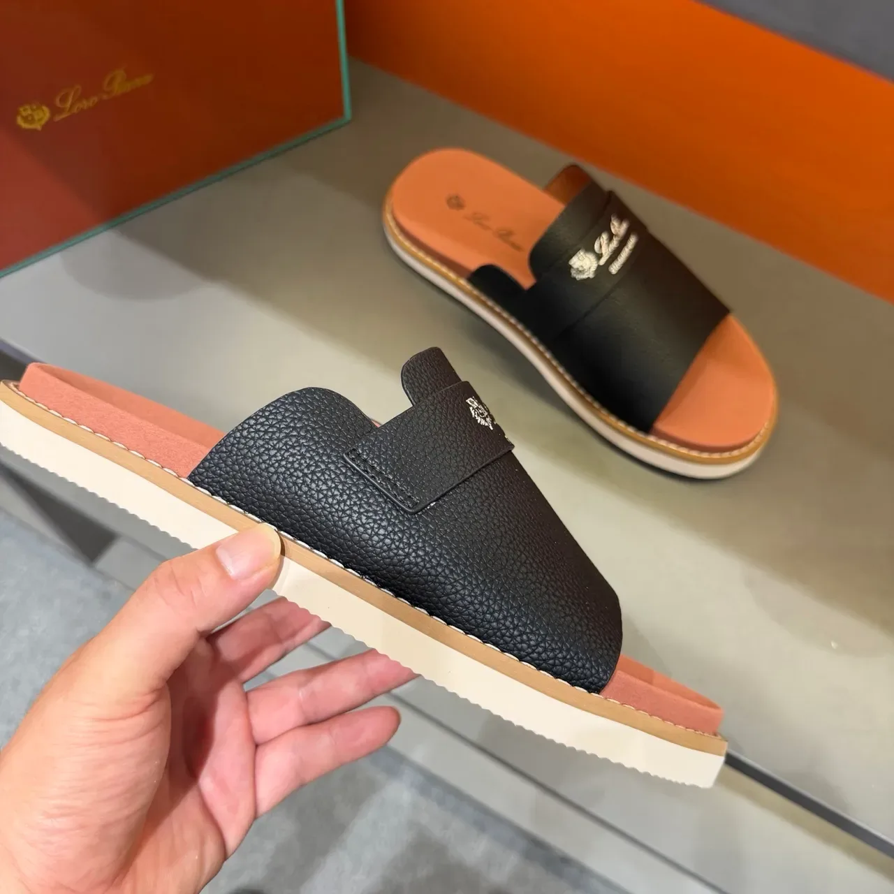 Loro Piana Summer Walk Leather Slipper 6