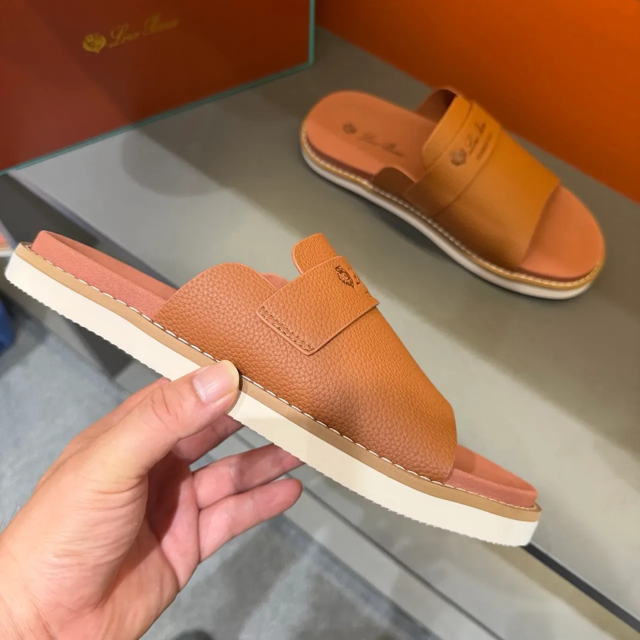 Loro Piana Summer Walk Leather Slipper 8