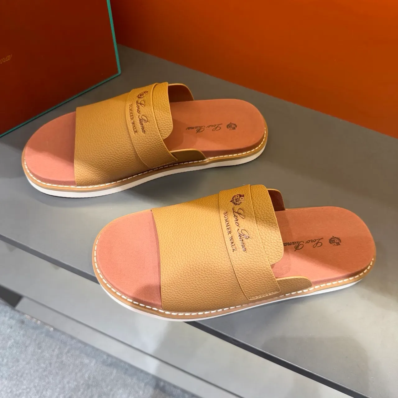Loro Piana Summer Walk Leather Slipper 10