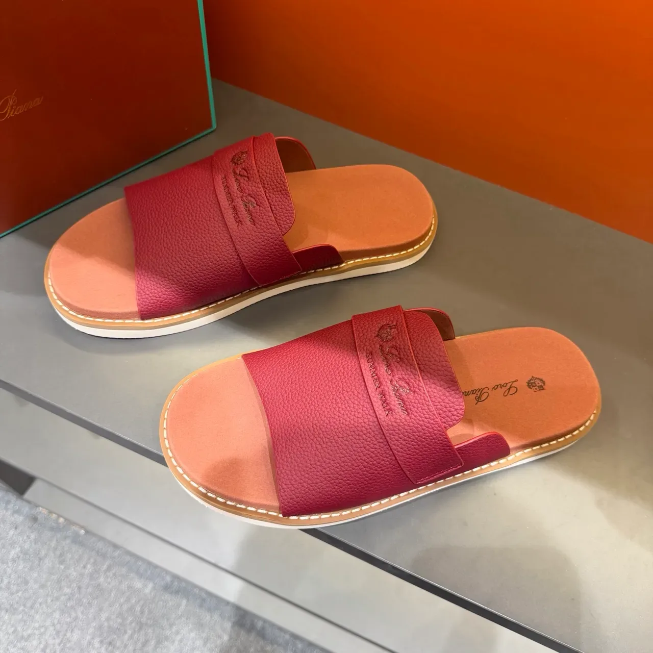 Loro Piana Summer Walk Leather Slipper 12