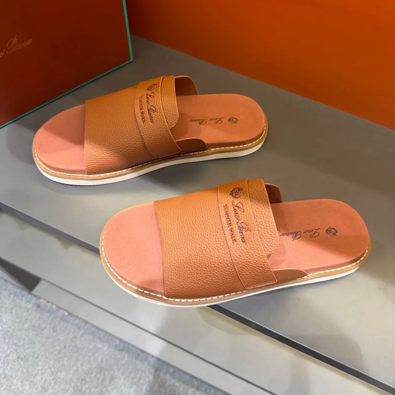 Loro Piana Summer Walk Leather Slipper 15