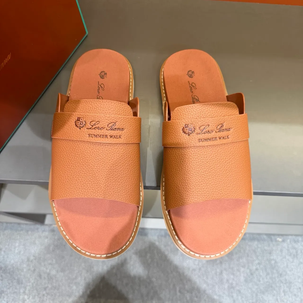 Loro Piana Summer Walk Leather Slipper 22