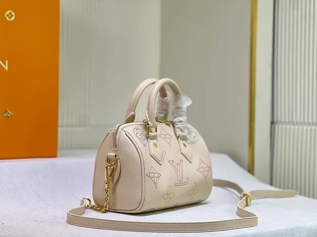 Louis Vuitton Beige Multicolor Embroidered Monogram Top-Handle Boston Bag 5