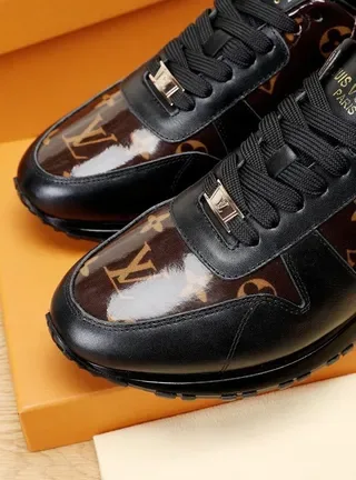 Louis Vuitton Black Brown Monogram-Coated Panels Leather Overlays Lifestyle Sneakers 2