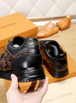 Louis Vuitton Black Brown Monogram-Coated Panels Leather Overlays Lifestyle Sneakers 3