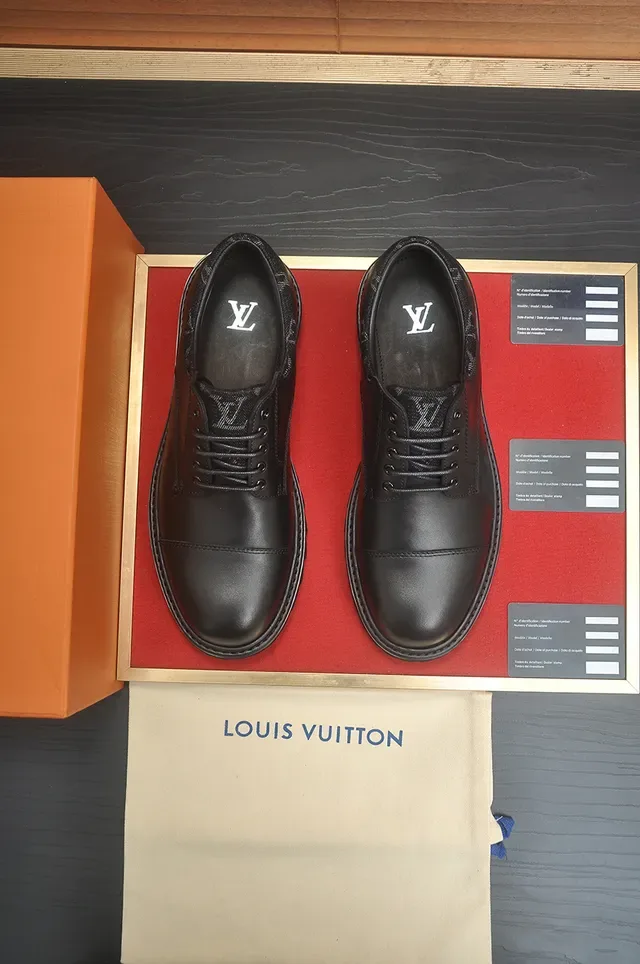 Louis Vuitton Black Cap-Toe Lace-Up Oxford Shoes 5