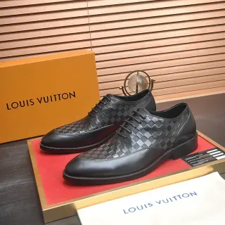 Louis Vuitton Black Damier Woven Cap Toe Oxford Shoes