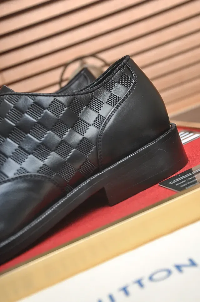 Louis Vuitton Black Damier Woven Cap Toe Oxford Shoes 2