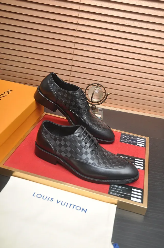 Louis Vuitton Black Damier Woven Cap Toe Oxford Shoes 4