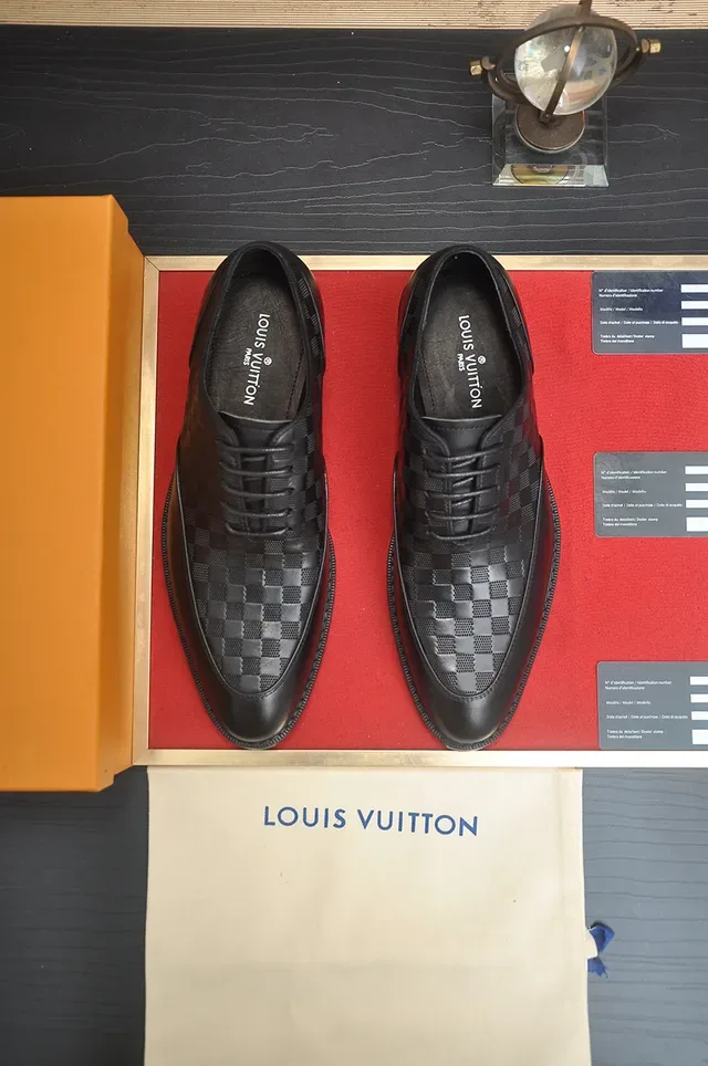 Louis Vuitton Black Damier Woven Cap Toe Oxford Shoes 5