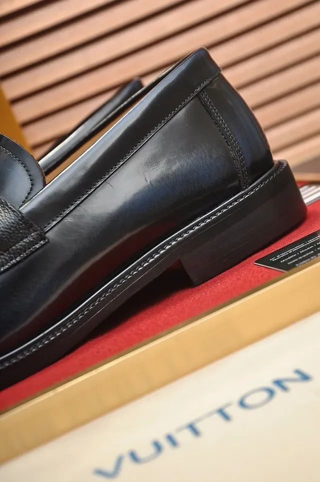 Louis Vuitton Black Glossy Leather Strap Loafers 2