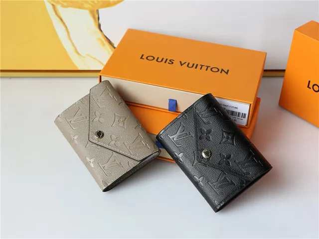 Louis Vuitton Black Gold Embossed Monogram Leather Envelope Flap Short Wallet 18