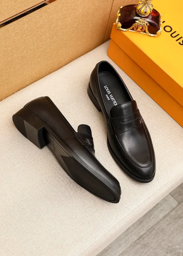 Louis Vuitton Black Gold Smooth Leather Penny Strap Loafer 2