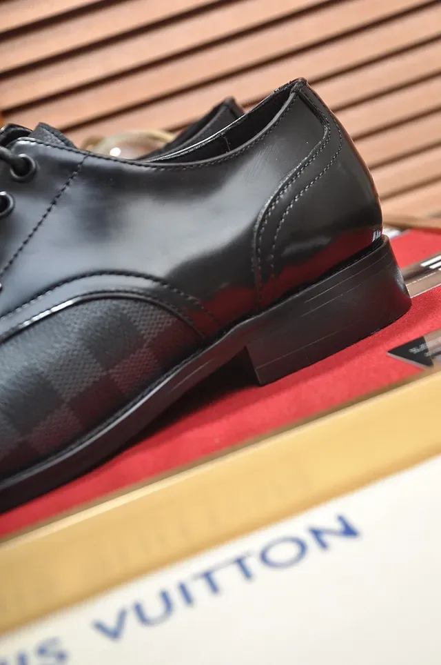 Louis Vuitton Damier Graphite Canvas Chaussures Oxford Noir Gris lacets 2