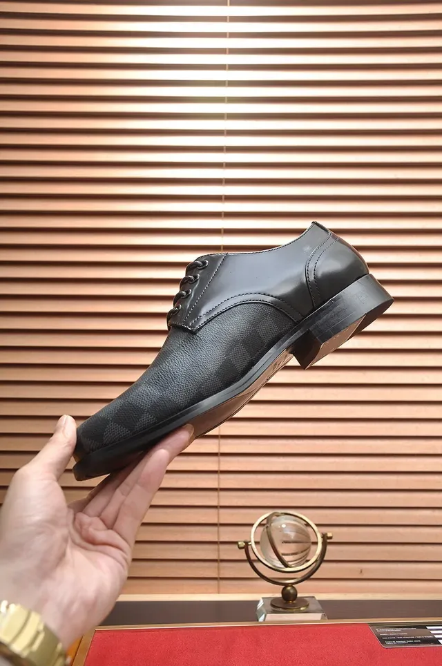 Louis Vuitton Damier Graphite Canvas Chaussures Oxford Noir Gris lacets 7