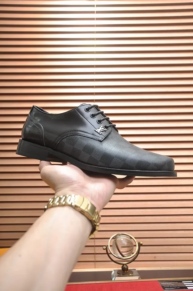 Louis Vuitton Damier Graphite Canvas Chaussures Oxford Noir Gris lacets 8