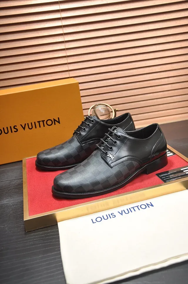 Louis Vuitton Damier Graphite Canvas Chaussures Oxford Noir Gris lacets 9