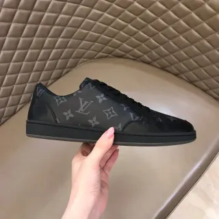 Louis Vuitton Black Gray Monogram-Printed Low-Top Lifestyle Sneakers