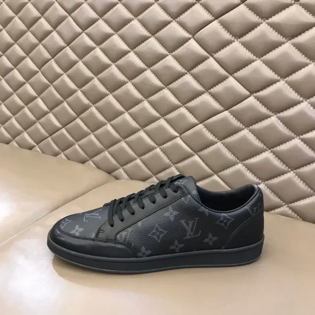 Louis Vuitton Noir Gris Monogram Imprimé Low-Top Lifestyle Sneakers 5