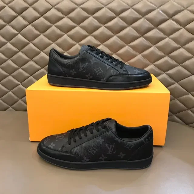 Louis Vuitton Noir Gris Monogram Imprimé Low-Top Lifestyle Sneakers 6