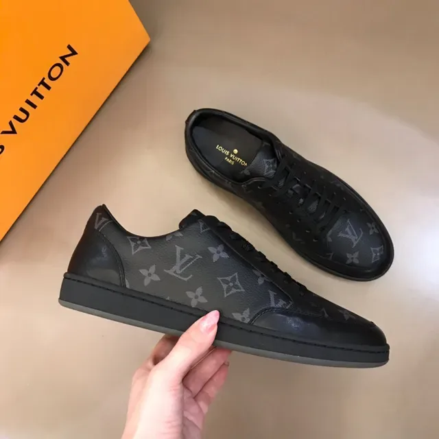 Louis Vuitton Noir Gris Monogram Imprimé Low-Top Lifestyle Sneakers 7