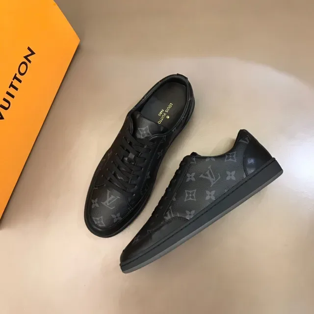 Louis Vuitton Noir Gris Monogram Imprimé Low-Top Lifestyle Sneakers 8