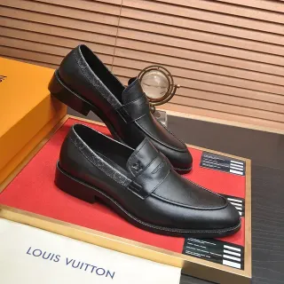 Louis Vuitton Black Leather Penny Loafer Men's Loafers