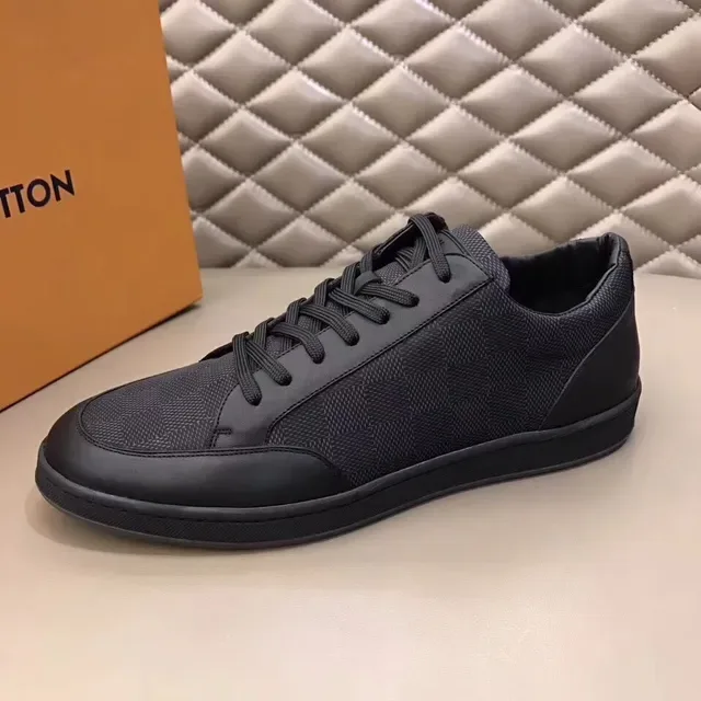 Louis Vuitton Black Monogram Canvas Smooth Leather Overlays Lifestyle Sneakers 2