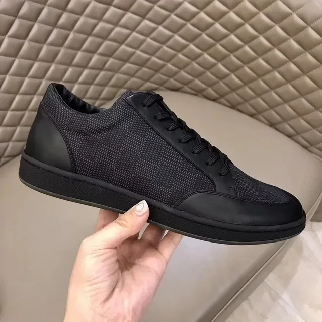 Louis Vuitton Black Monogram Canvas Smooth Leather Overlays Lifestyle Sneakers 5