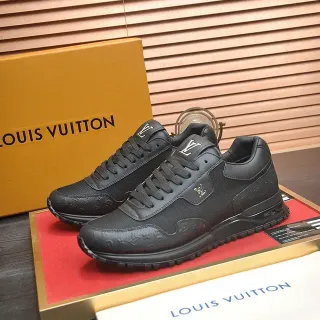 Louis Vuitton Sneakers Lifestyle de Cuero y Malla con Monogram-Embossed de Silueta Low-Top en Negro