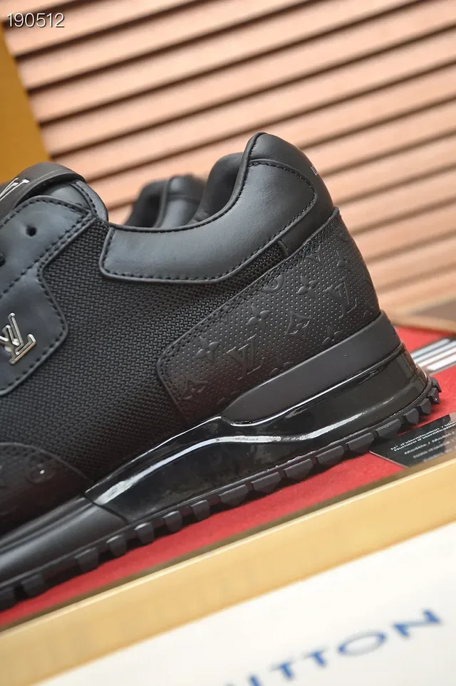 Louis Vuitton Black Monogram-Embossed Leather And Mesh Low-Top Silhouette Lifestyle Sneakers 3