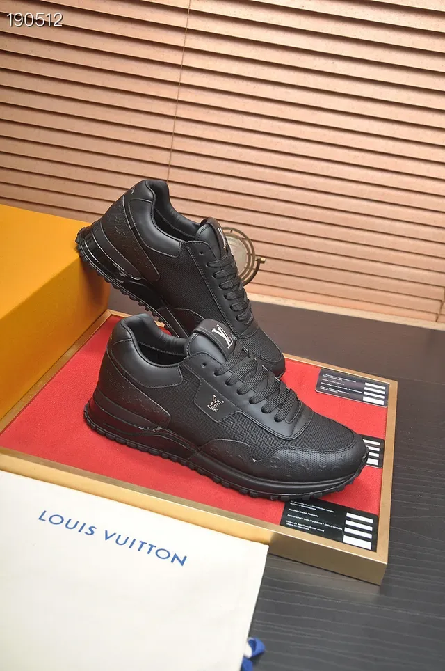Louis Vuitton Black Monogram-Embossed Leather And Mesh Low-Top Silhouette Lifestyle Sneakers 6