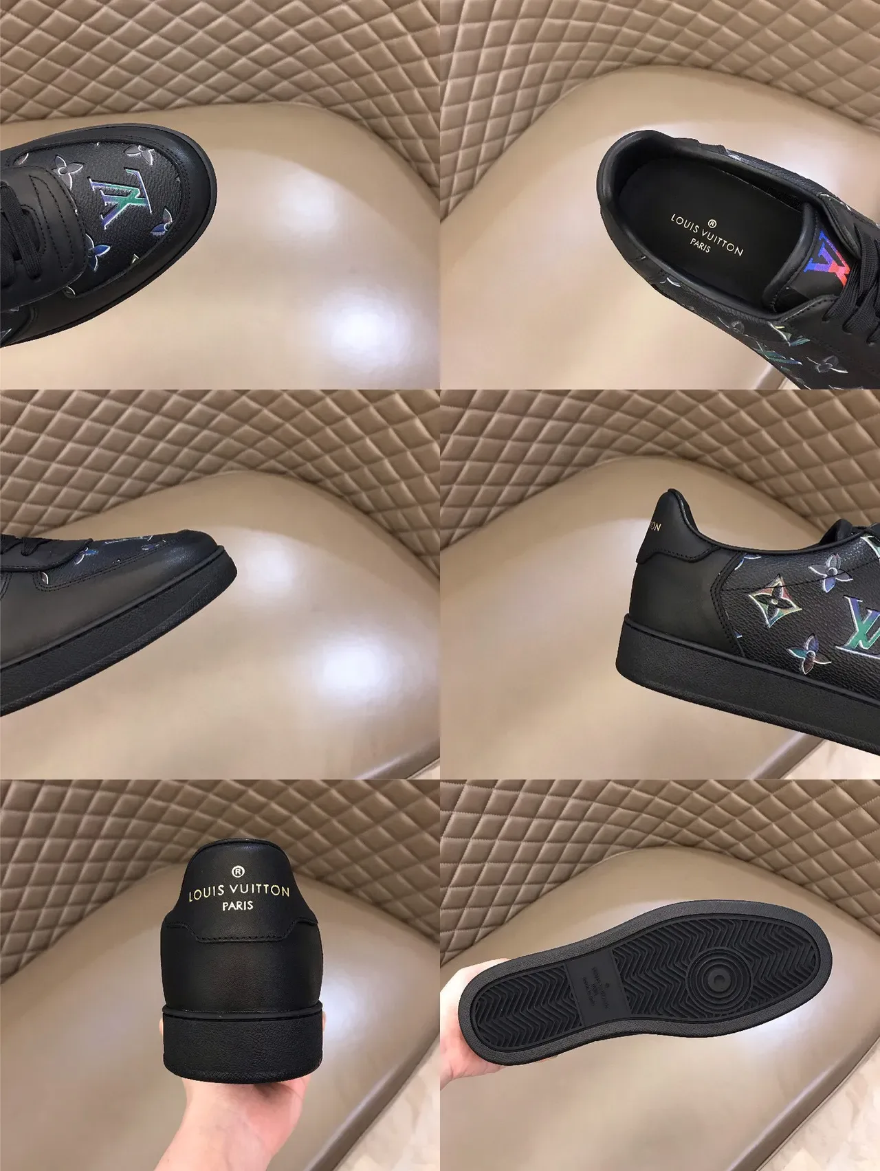 Louis Vuitton Black Multicolor Low-Top Leather Upper Lifestyle Sneakers 2