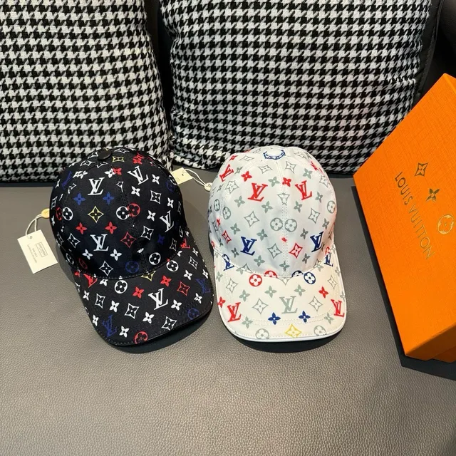 Casquette de baseball Louis Vuitton à six panneaux de construction imprimée de monogramme multicolor noir 1