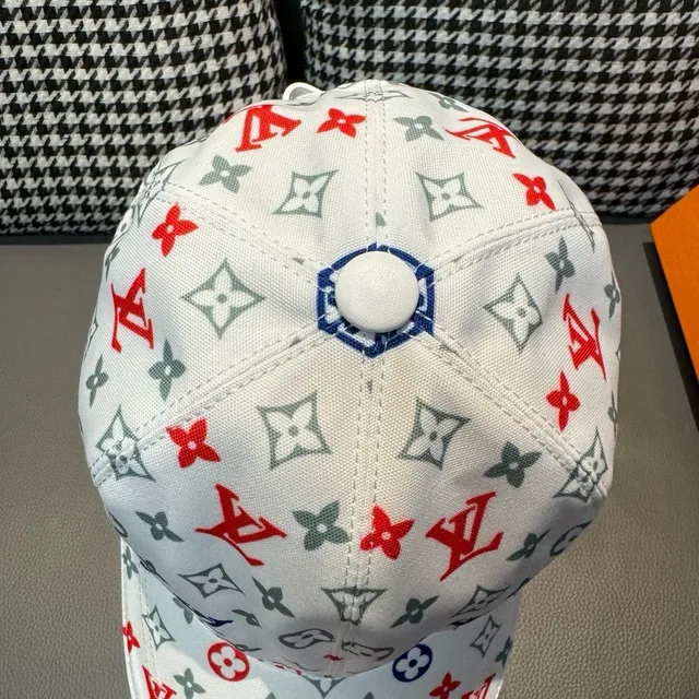 Casquette de baseball Louis Vuitton à six panneaux de construction imprimée de monogramme multicolor noir 7