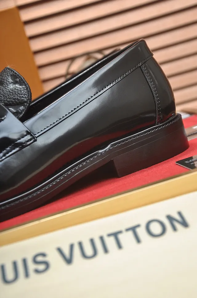 Louis Vuitton Black Patent Leather Monogrammed Strap Loafer 2