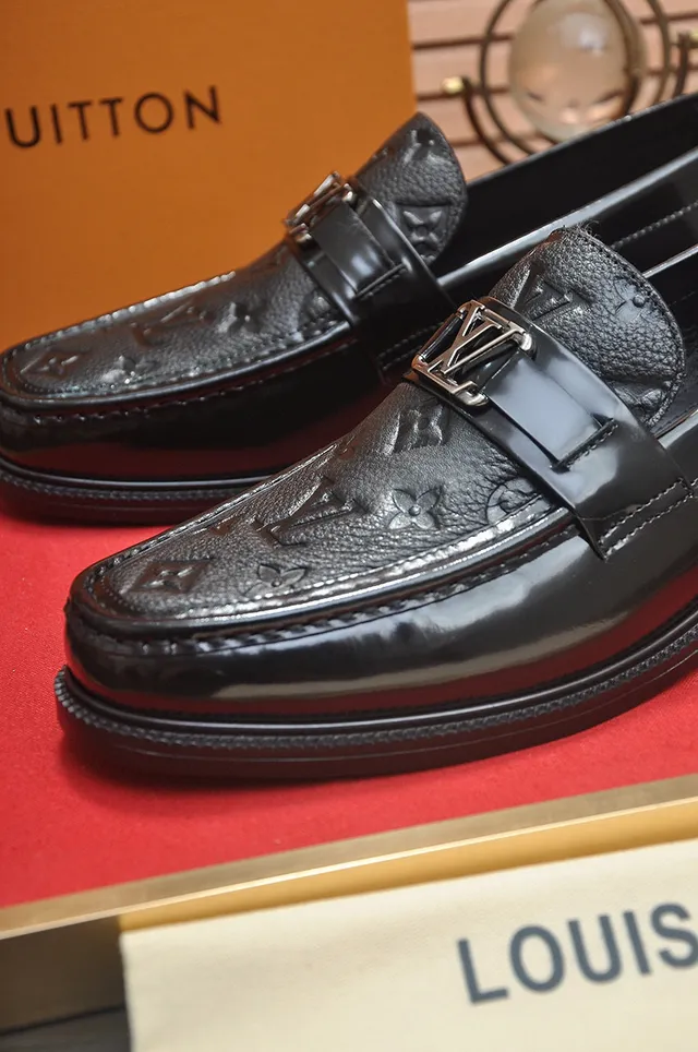Louis Vuitton Black Patent Leather Monogrammed Strap Loafer 3