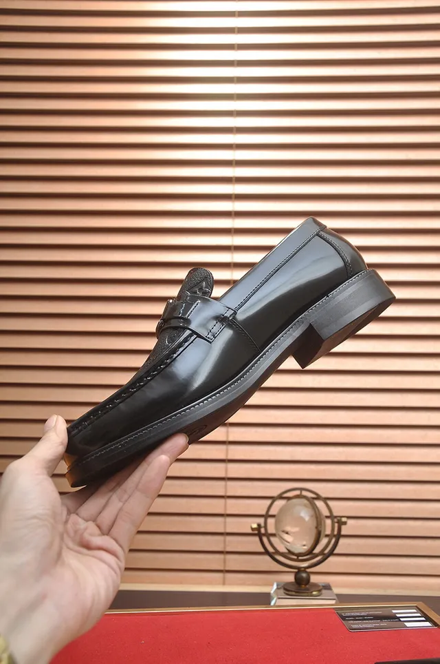 Louis Vuitton Black Patent Leather Monogrammed Strap Loafer 4