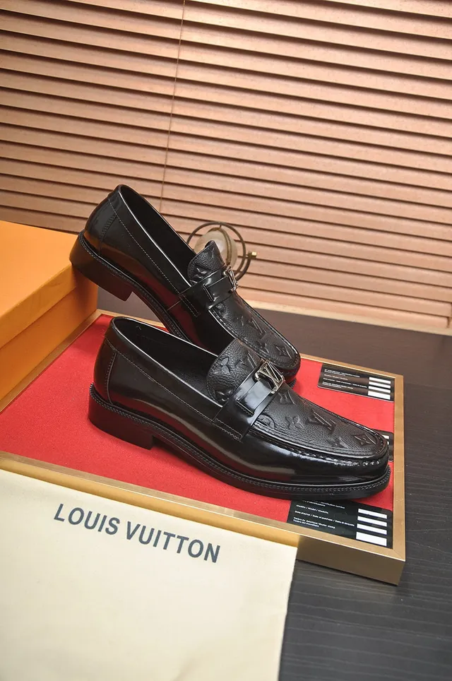 Louis Vuitton Black Patent Leather Monogrammed Strap Loafer 6
