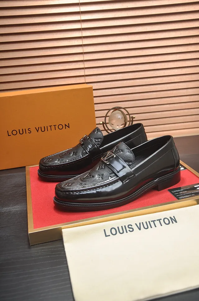 Louis Vuitton Black Patent Leather Monogrammed Strap Loafer 8